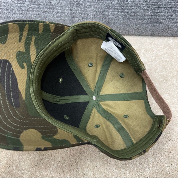 Built Ford Tough hat cap adjustable strap camo leather patch - Picture 7 of 10